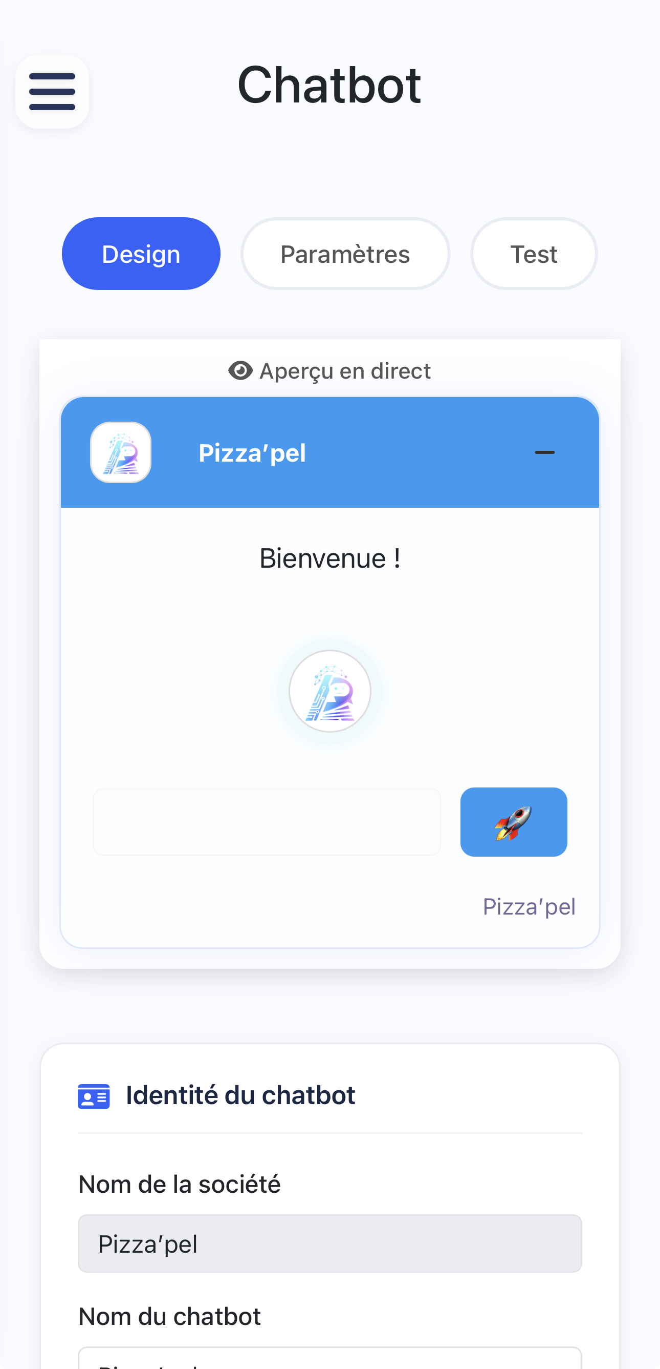 Personnalisation du chatbot